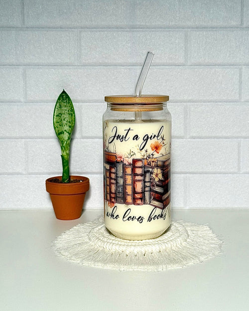 Klares Trinkglas "Booklove for Girls" 550ml