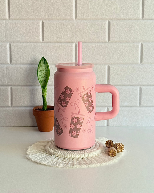 Edelstahl-Trinkbecher "Coffee to go" mit Henkel 500ml