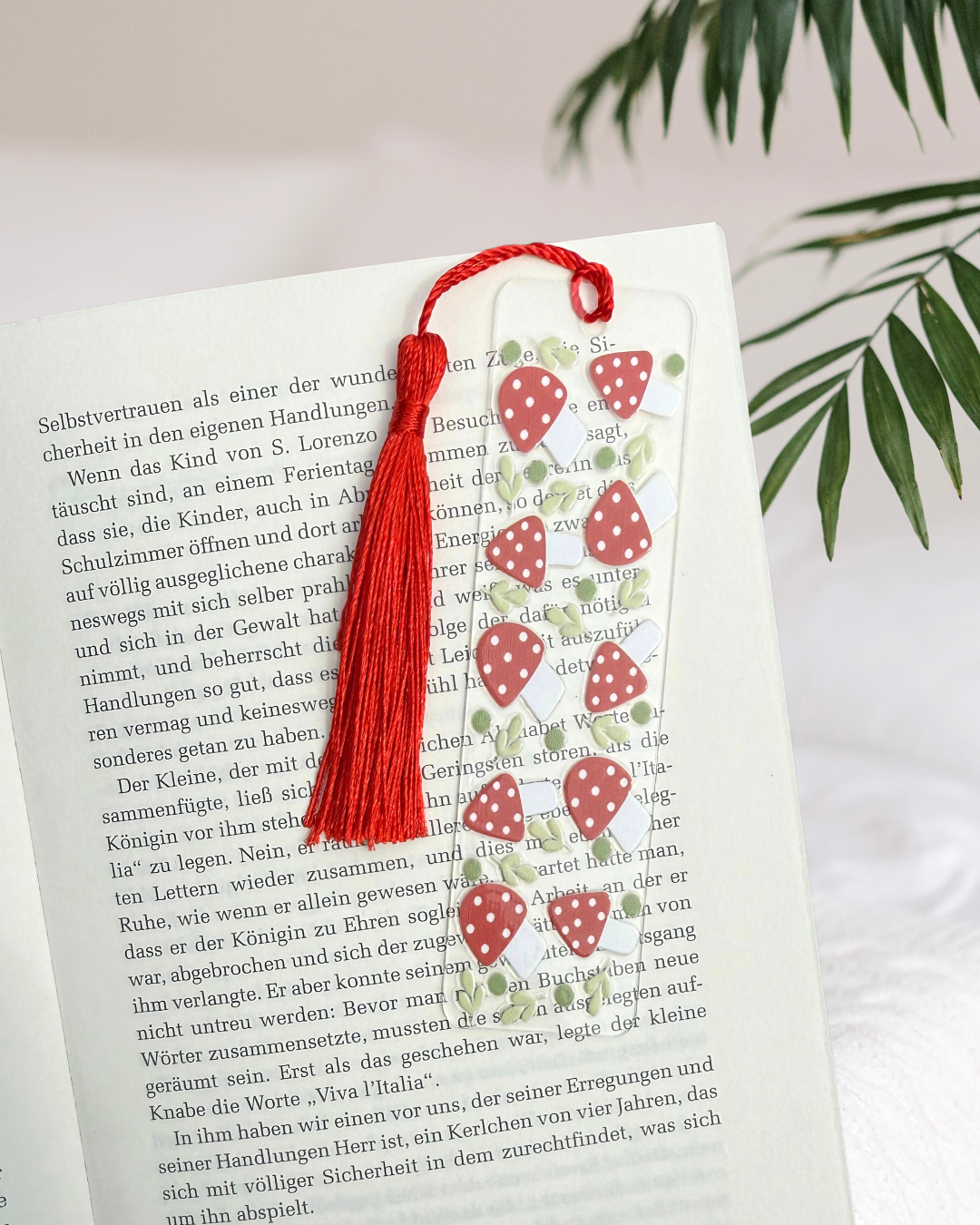 Lesezeichen "Fliegenpilze" - Handgemachtes Geschenk für Bücherfreunde