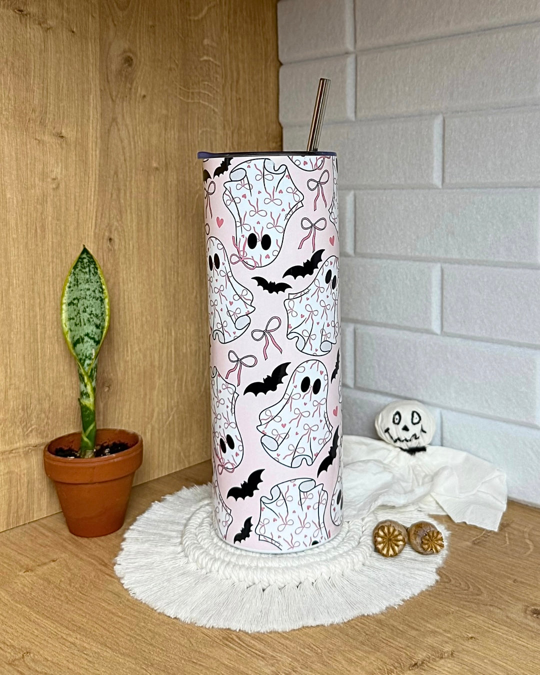 Edelstahl-Trinkbecher "Schleifengespenster mit Fledermausbegleitung" 700ml