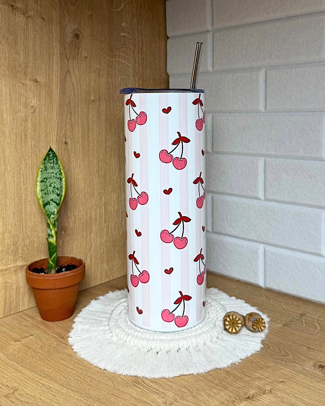 Edelstahl-Trinkbecher "Kirschen" 700ml