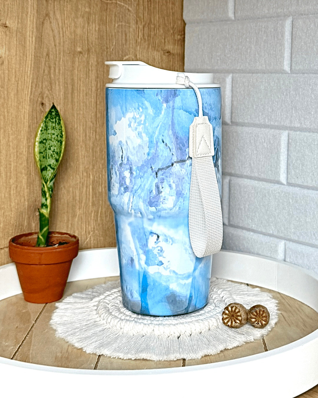 Edelstahl-Thermobecher "Ozeanfeeling im Aquarell" 700 ml