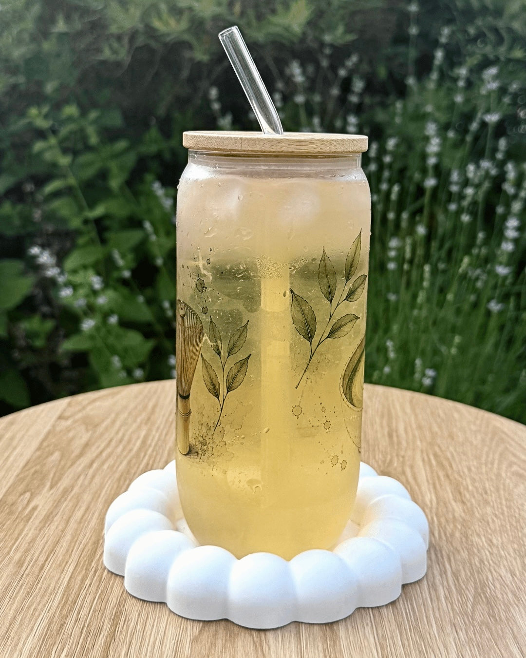 Klares Trinkglas "Matcha Moments" 550 ml