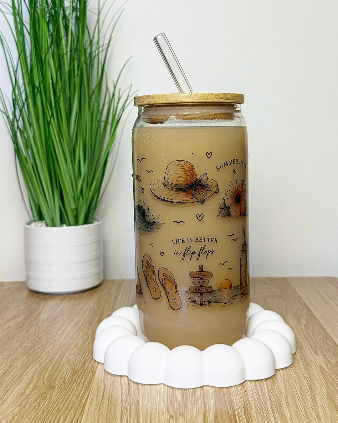 Klares Trinkglas "Summer Feelings" 550ml