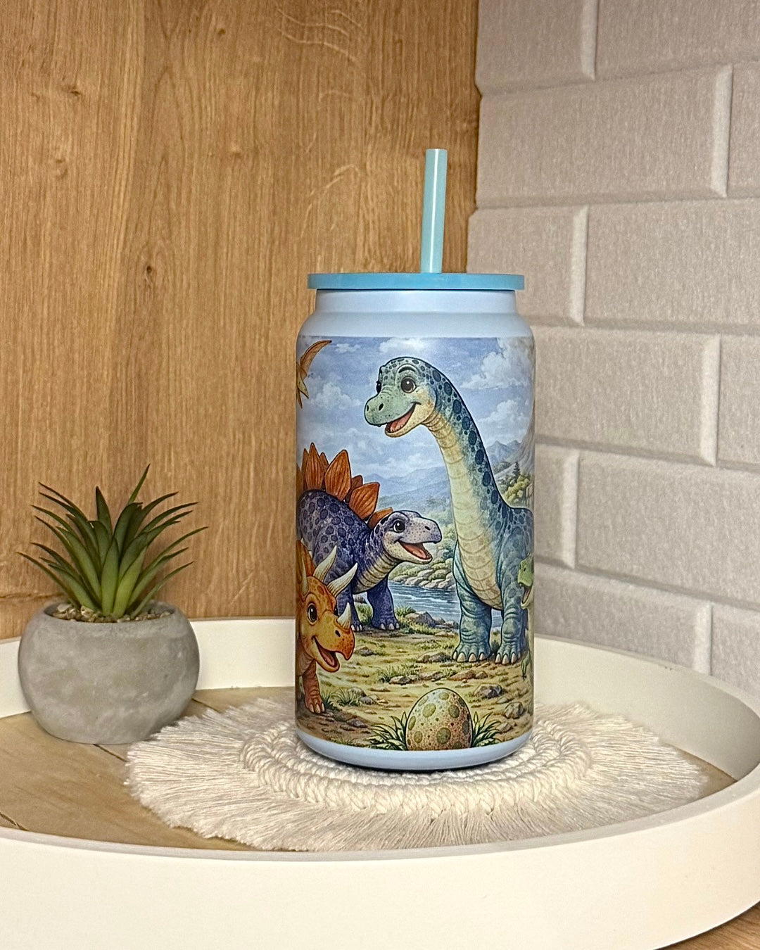 Edelstahl-Trinkbecher "Abenteuer im Dinotal" mit Henkel 500 ml