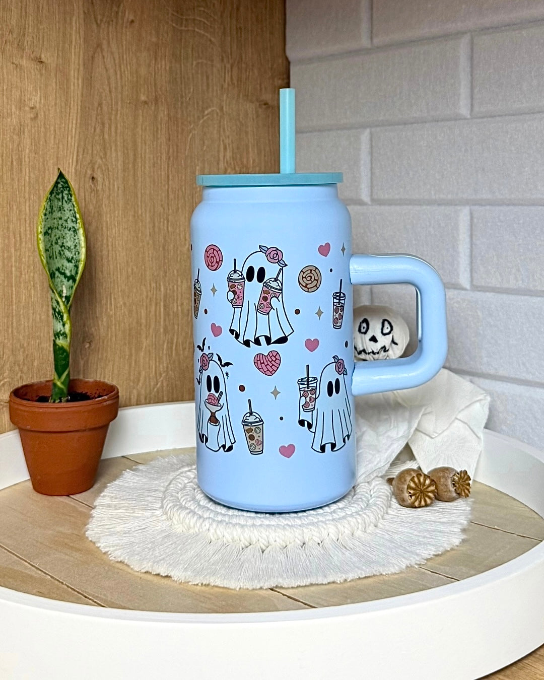 Edelstahl-Trinkbecher "Gespenster-Kaffee" mit Henkel 500ml