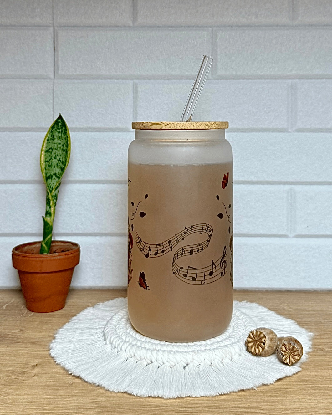 Mattes Trinkglas "Gitarrenmelodie" 550 ml