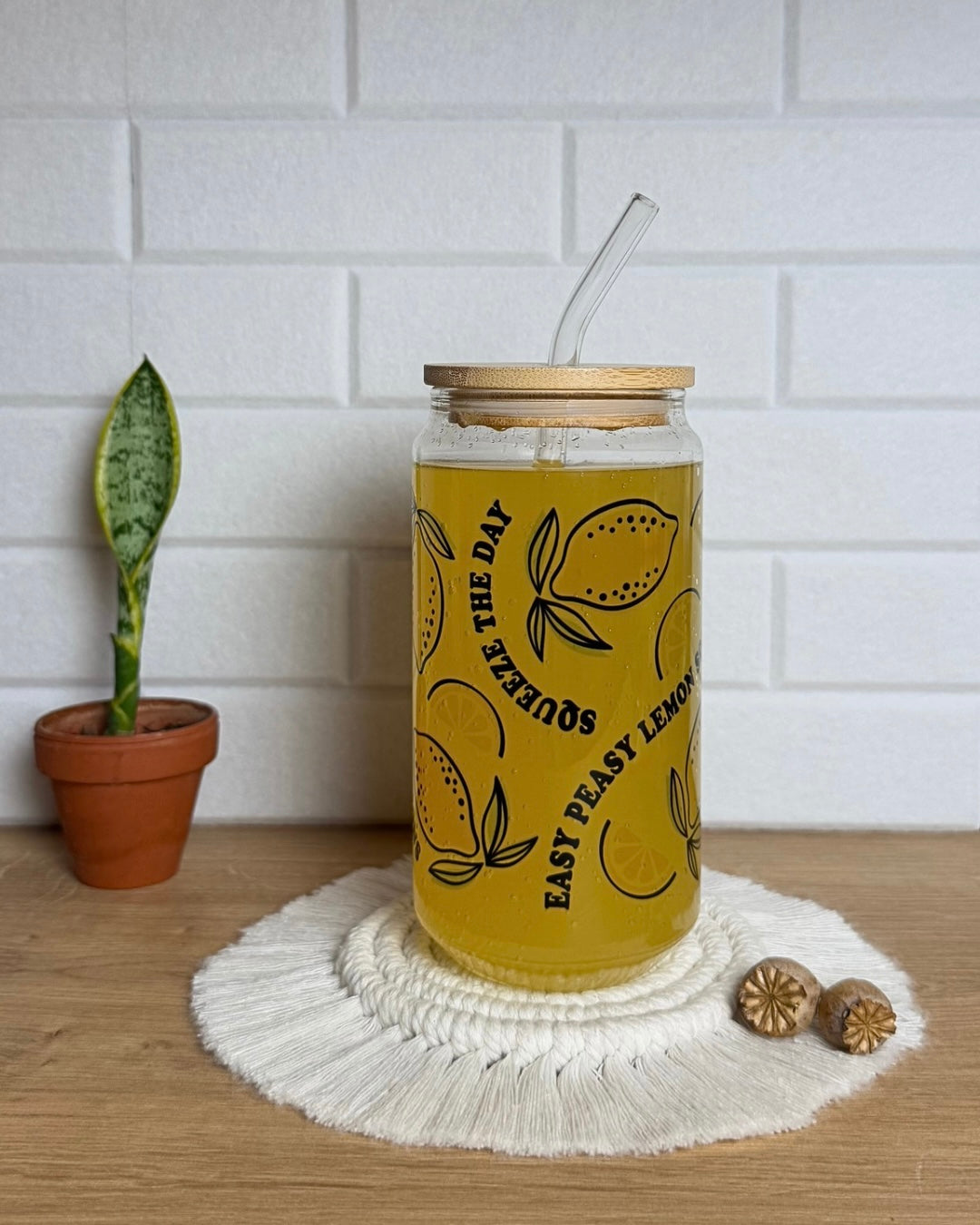 Klares Trinkglas "Zitronenduft" 550ml