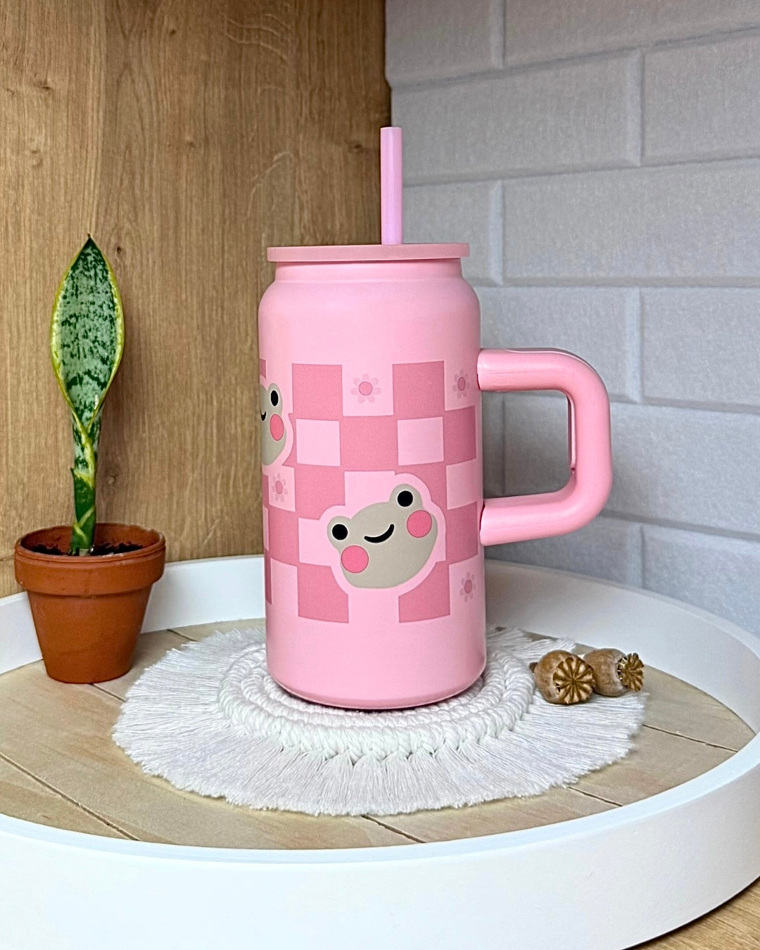 Edelstahl-Trinkbecher "Frösche" mit Henkel 500ml