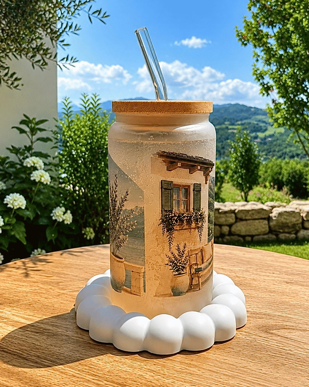 Mattes Trinkglas "Sommerflair" 550 ml