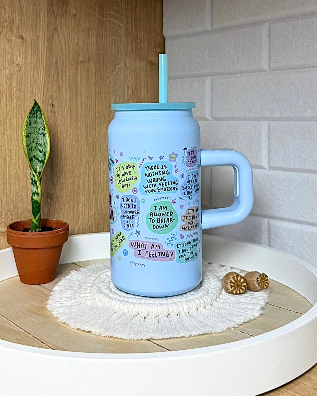 Edelstahl-Trinkbecher "Becher des Wahnsinns" mit Henkel 500ml