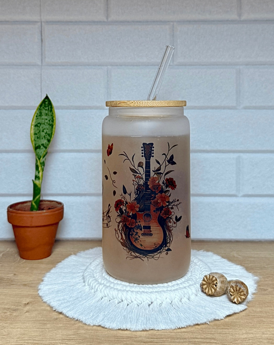 Mattes Trinkglas "Gitarrenmelodie" 550 ml