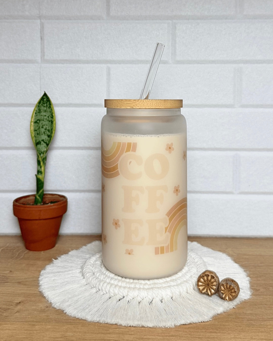 Mattes Trinkglas 550ml "Coffee"