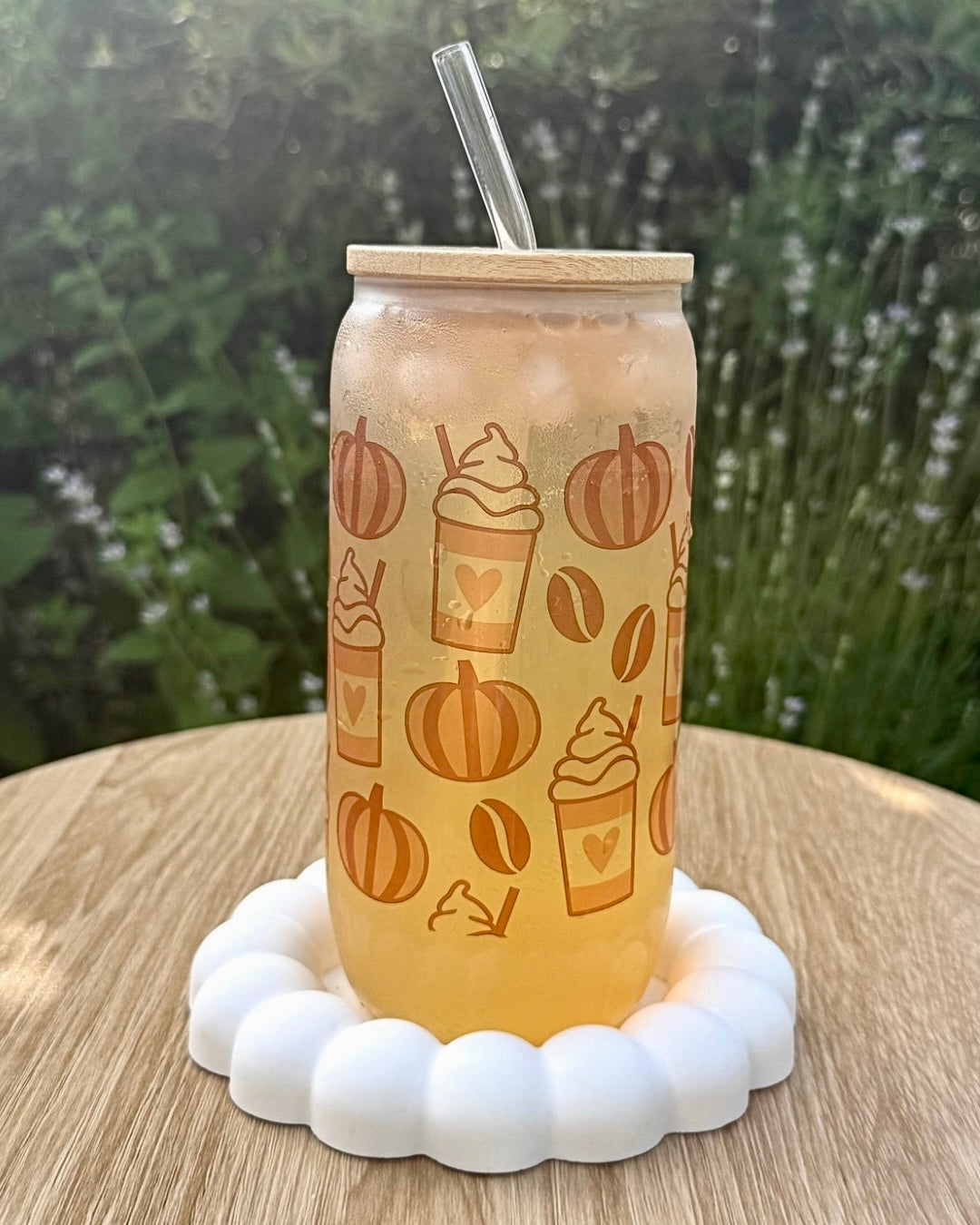 Klares Trinkglas "Kürbis Latte Macchiato" 550 ml