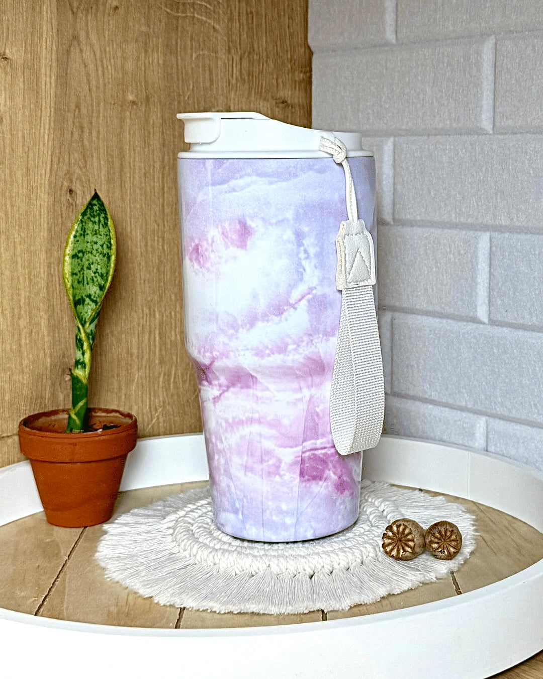 Edelstahl-Thermobecher "Fliederwölkchen" 700 ml