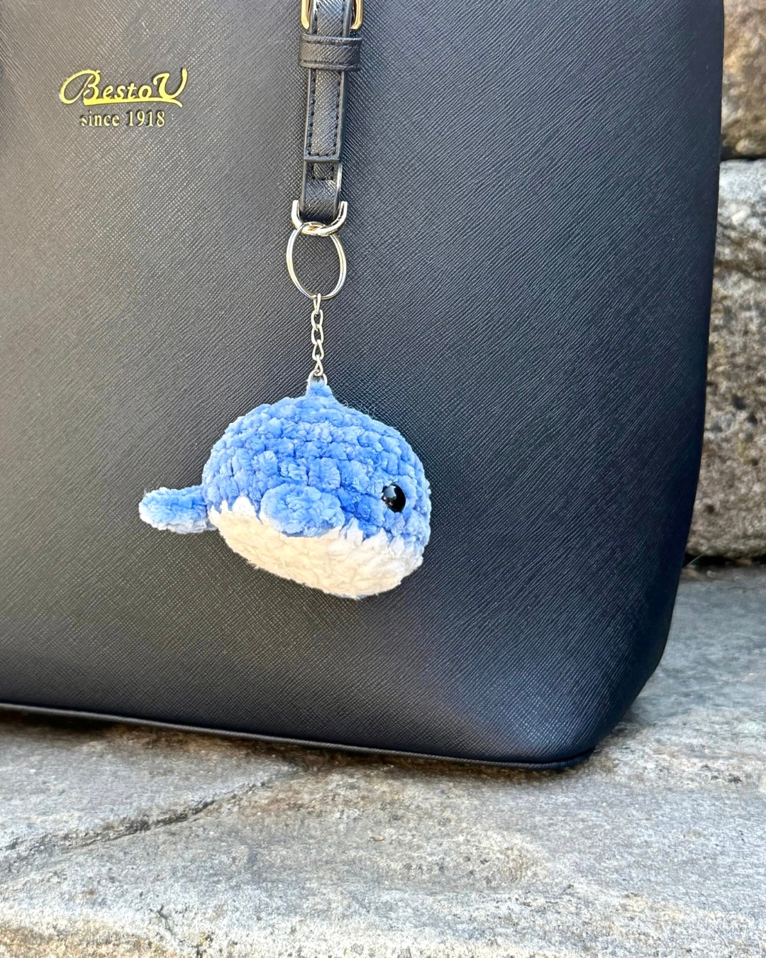 Gehäkelter Schlüsselanhänger: "Wal" 🐳
