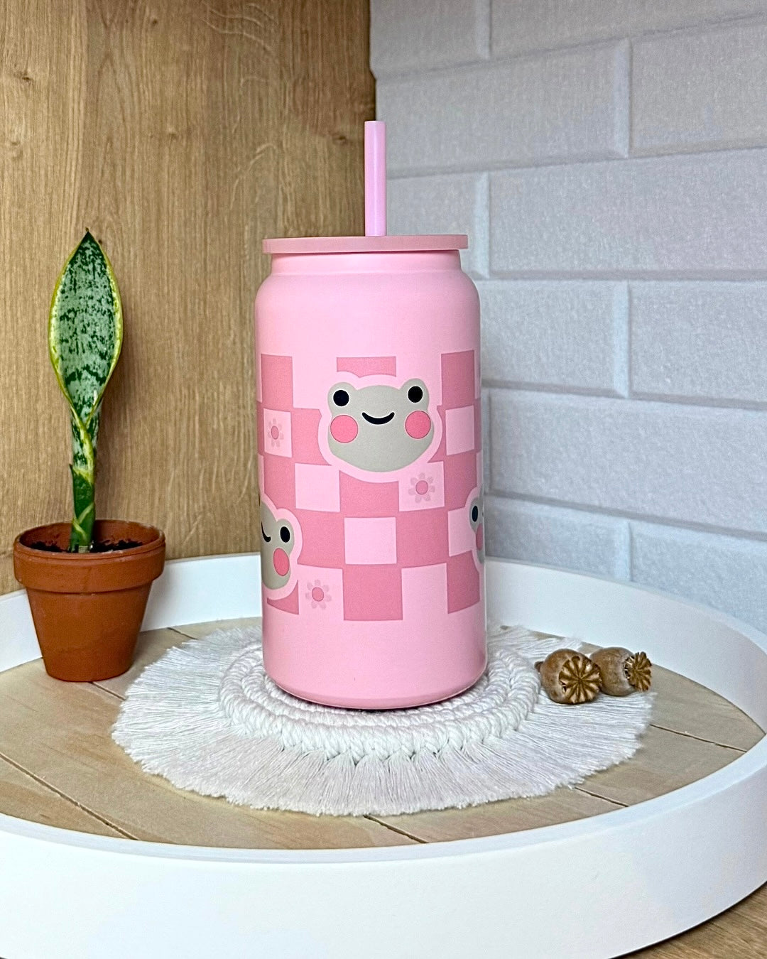 Edelstahl-Trinkbecher "Frösche" mit Henkel 500ml