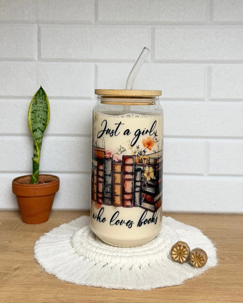 Klares Trinkglas "Booklove for Girls" 550ml