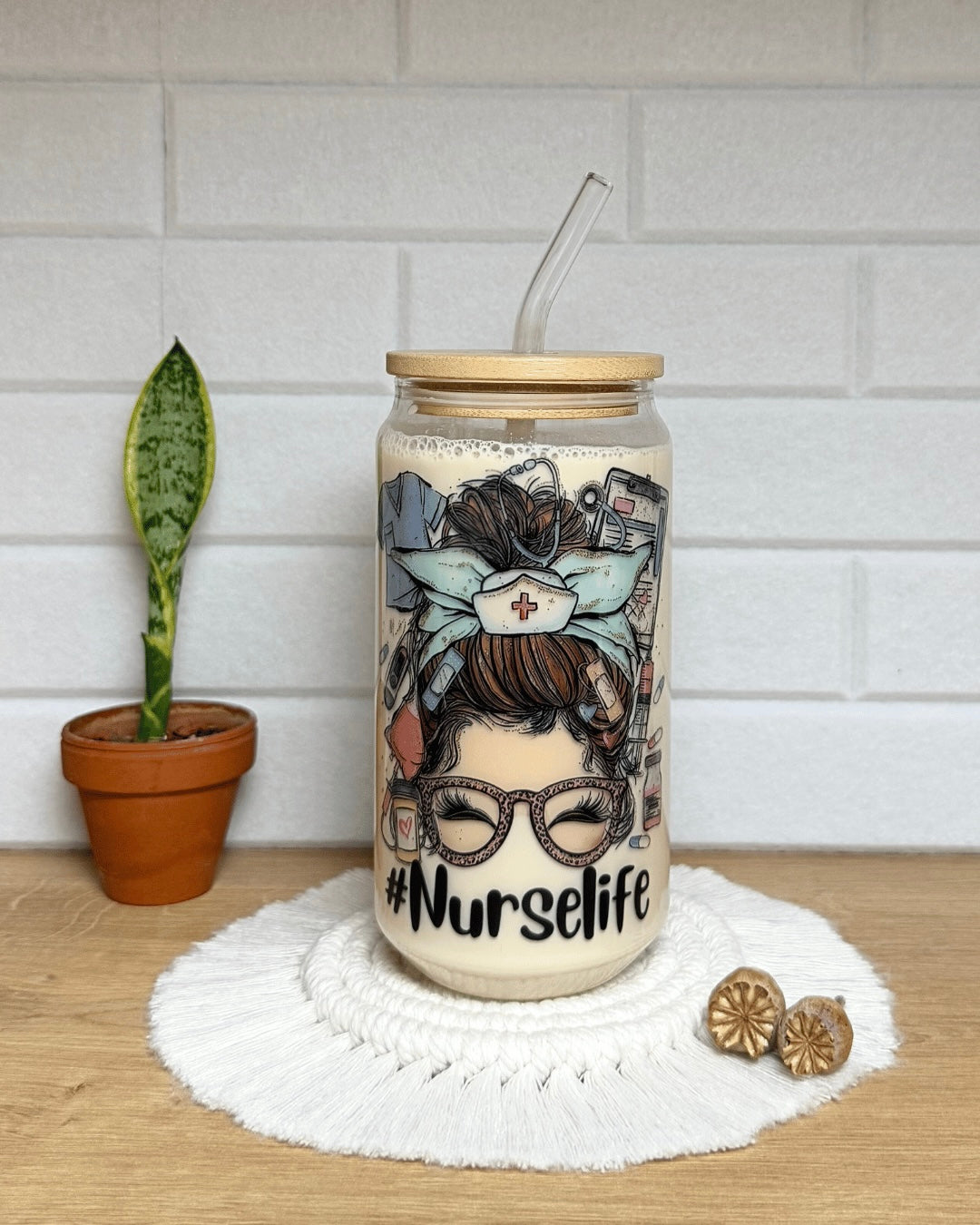 Klares Trinkglas "Nurselife" 550ml