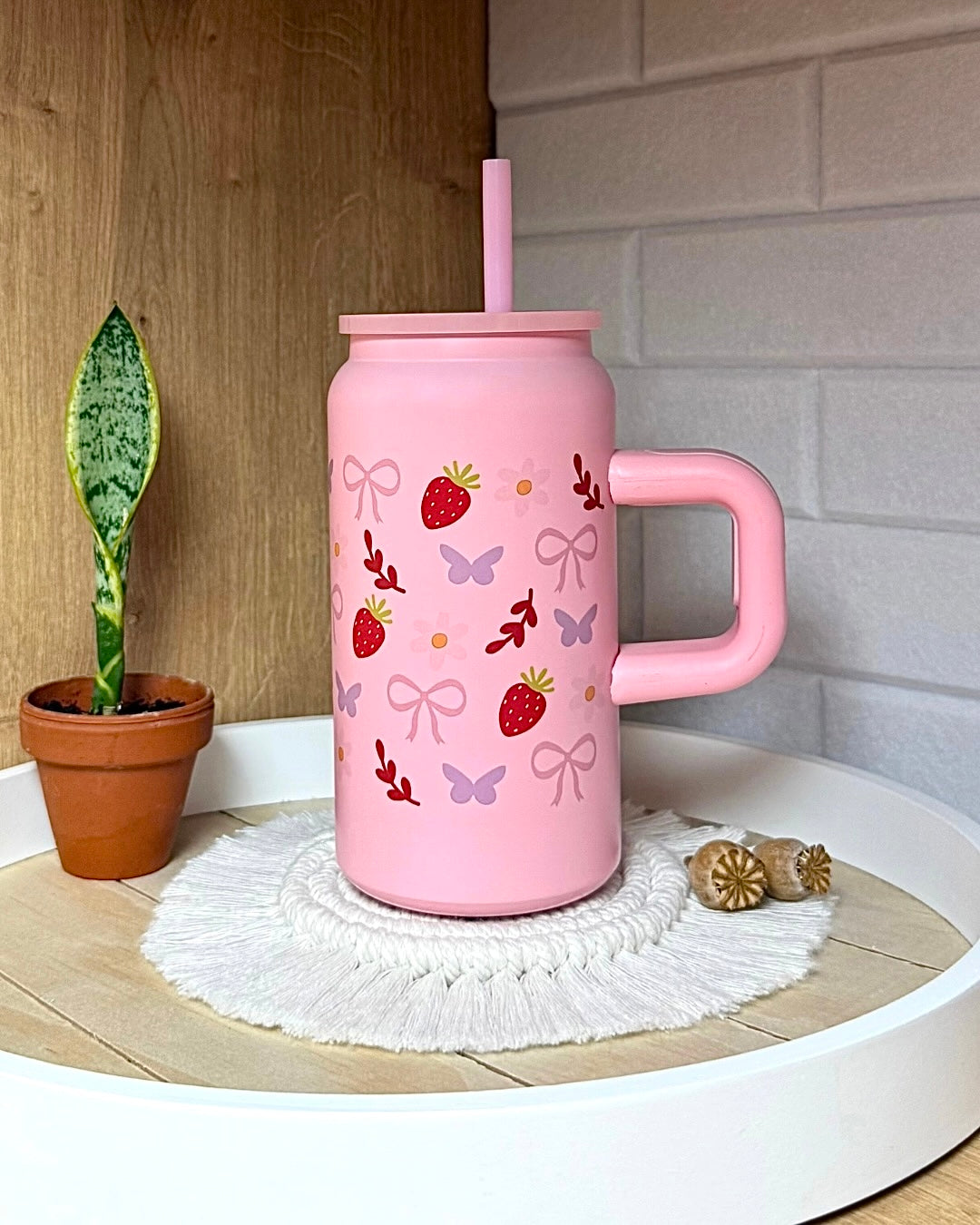 Edelstahl-Trinkbecher "Obstgarten" mit Henkel 500ml