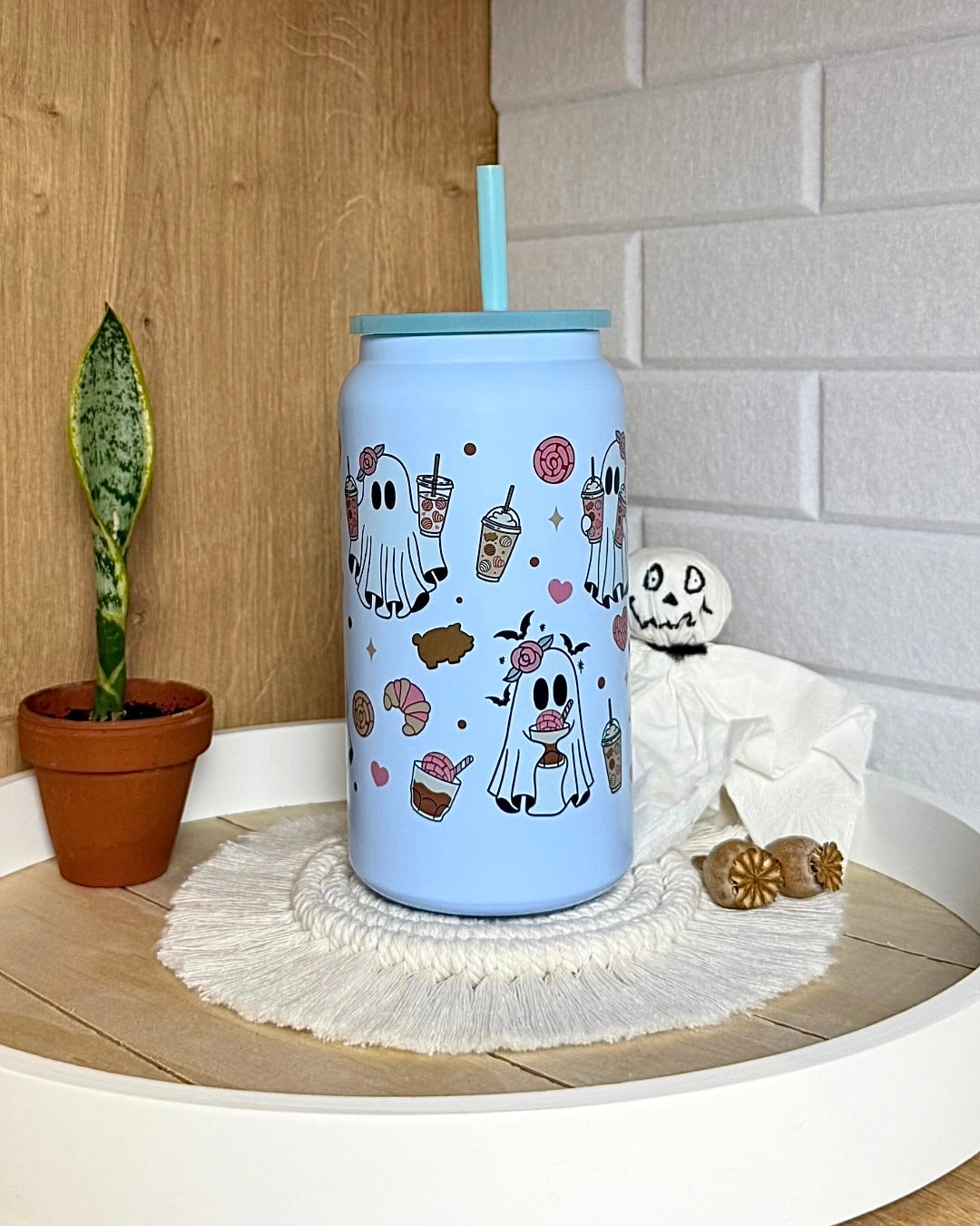 Edelstahl-Trinkbecher "Gespenster-Kaffee" mit Henkel 500ml