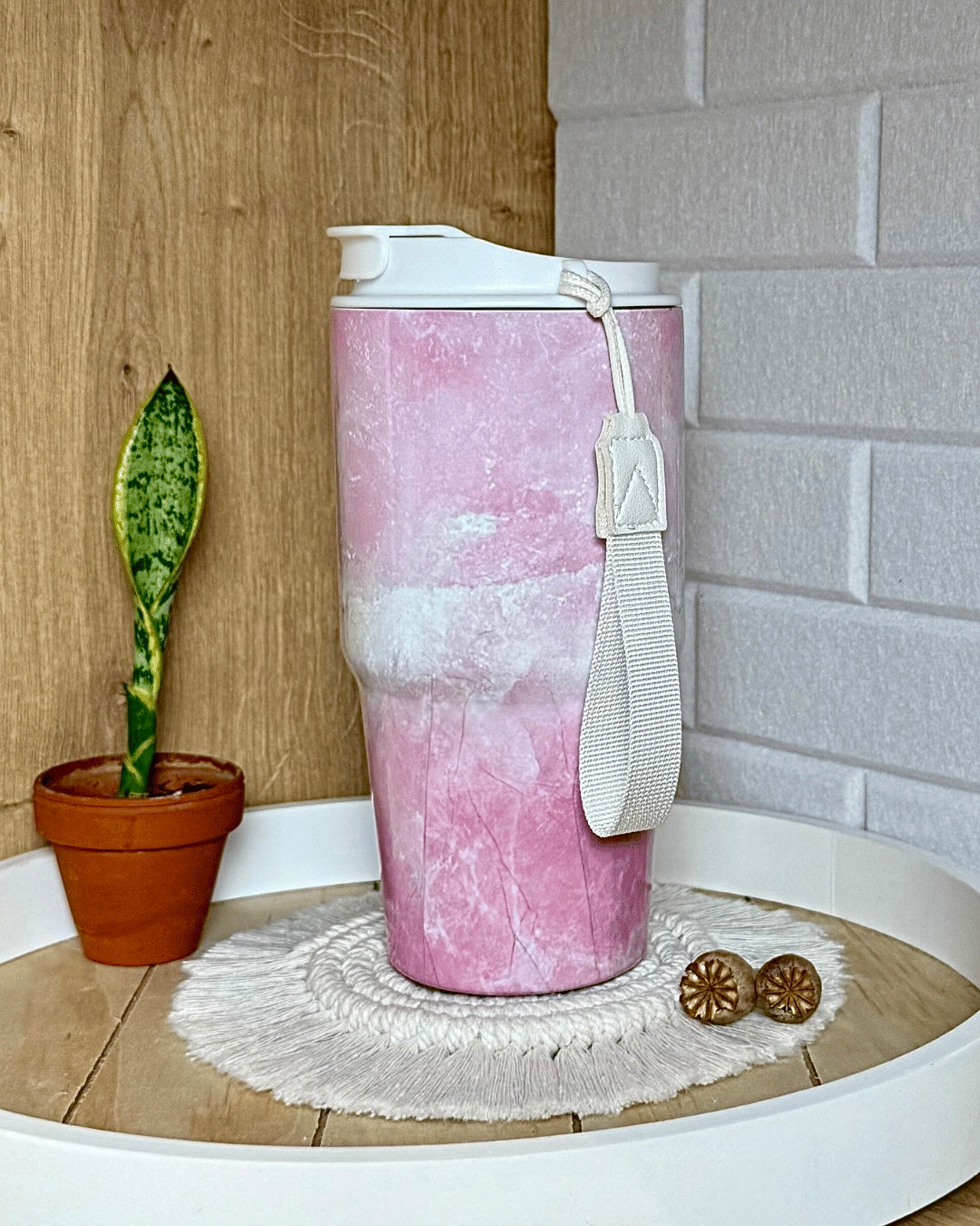 Edelstahl-Thermobecher "Rosenquarz" 700 ml