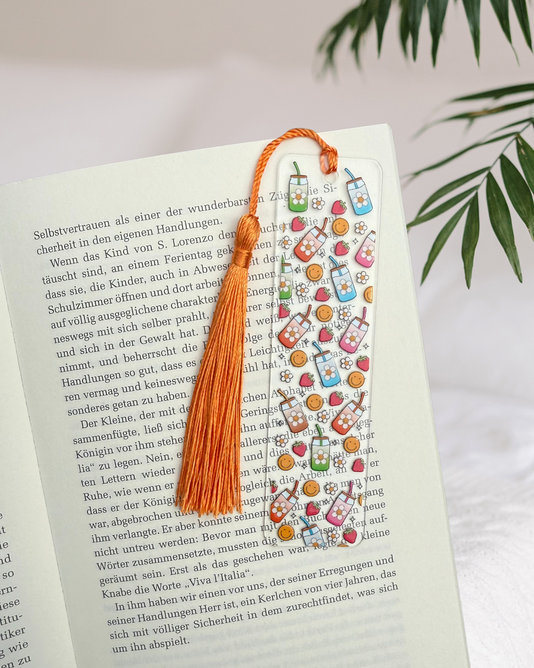 Lesezeichen "Gänseblümchen to go" - Handgemachtes Geschenk für Bücherfreunde