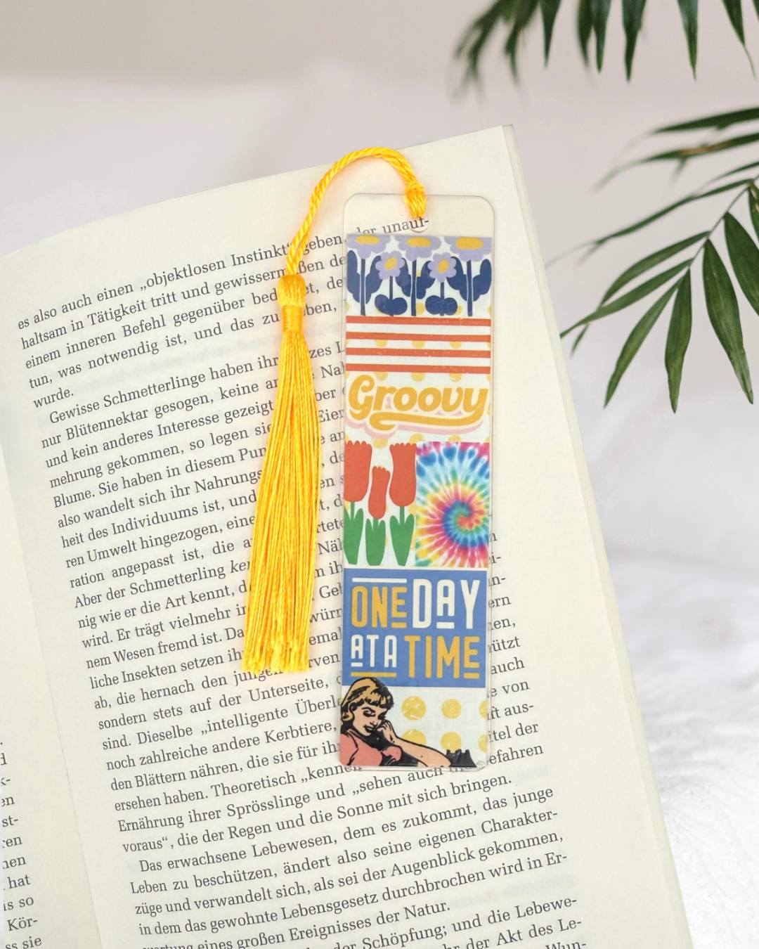 Lesezeichen "Groovy" - Handgemachtes Geschenk für Bücherfreunde