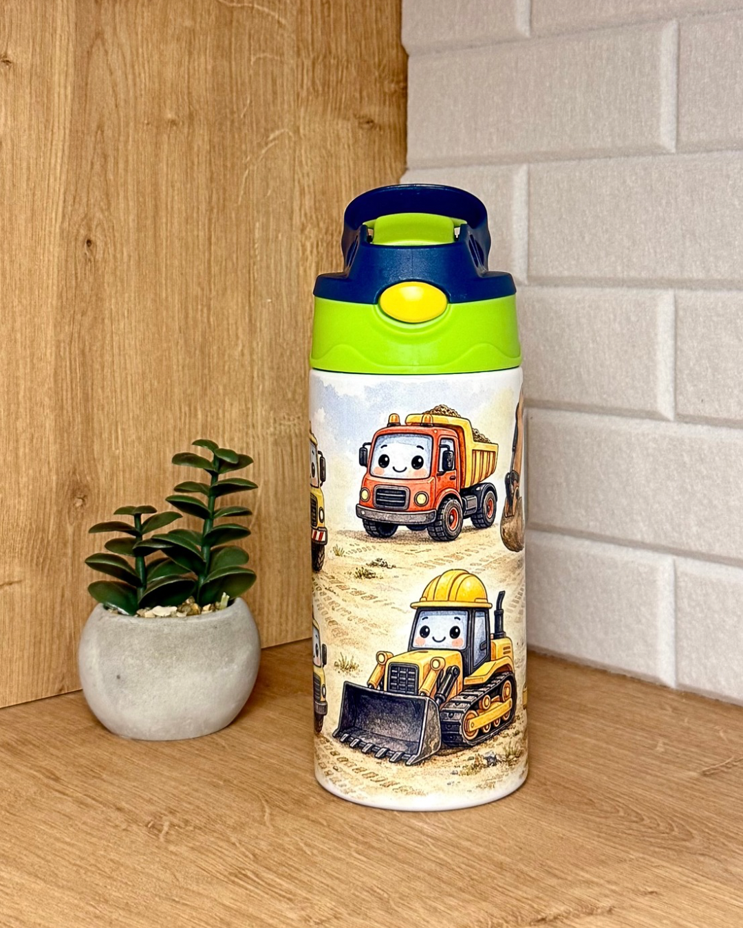 Edelstahl-Kindertrinkflasche "Fahrzeugfreunde" 360 ml