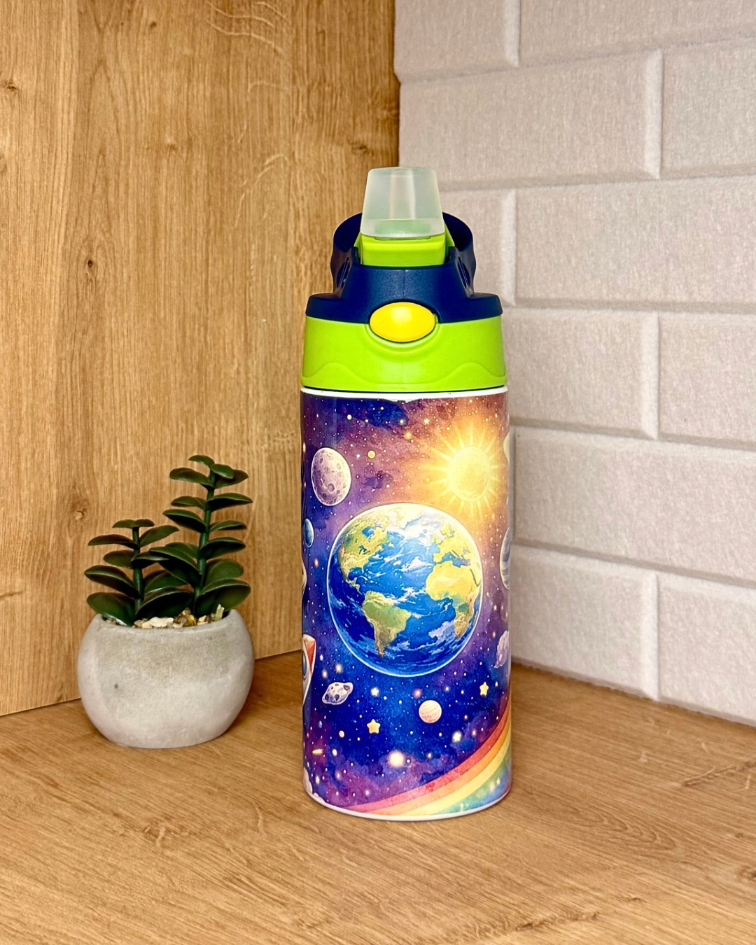 Edelstahl-Kindertrinkflasche "Reise durchs Weltall" 360 ml