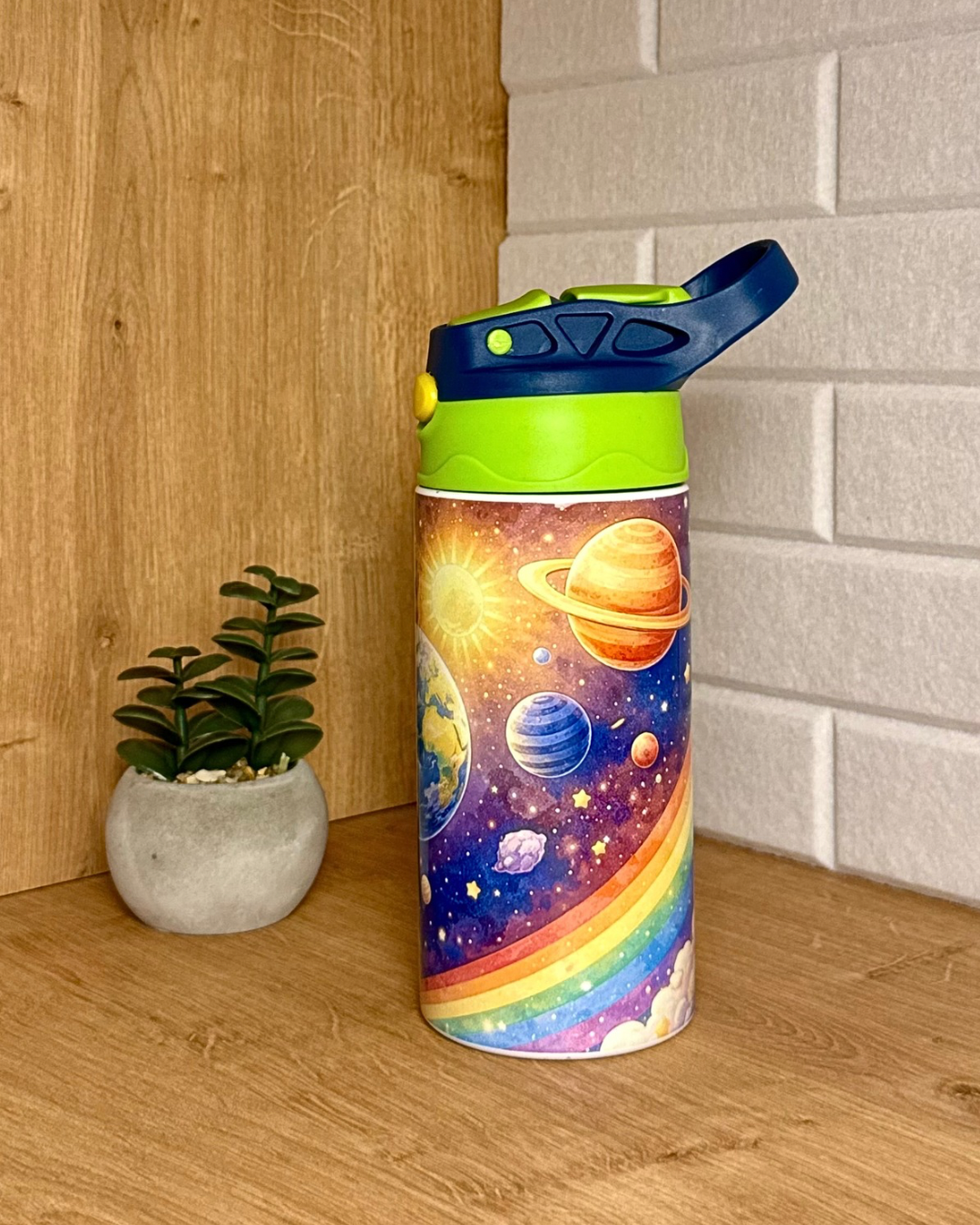 Edelstahl-Kindertrinkflasche "Reise durchs Weltall" 360 ml