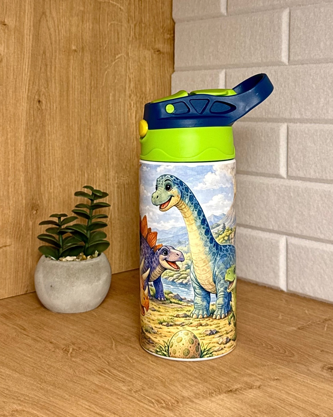 Edelstahl-Kindertrinkflasche "Abenteuer im Dinotal" 360 ml