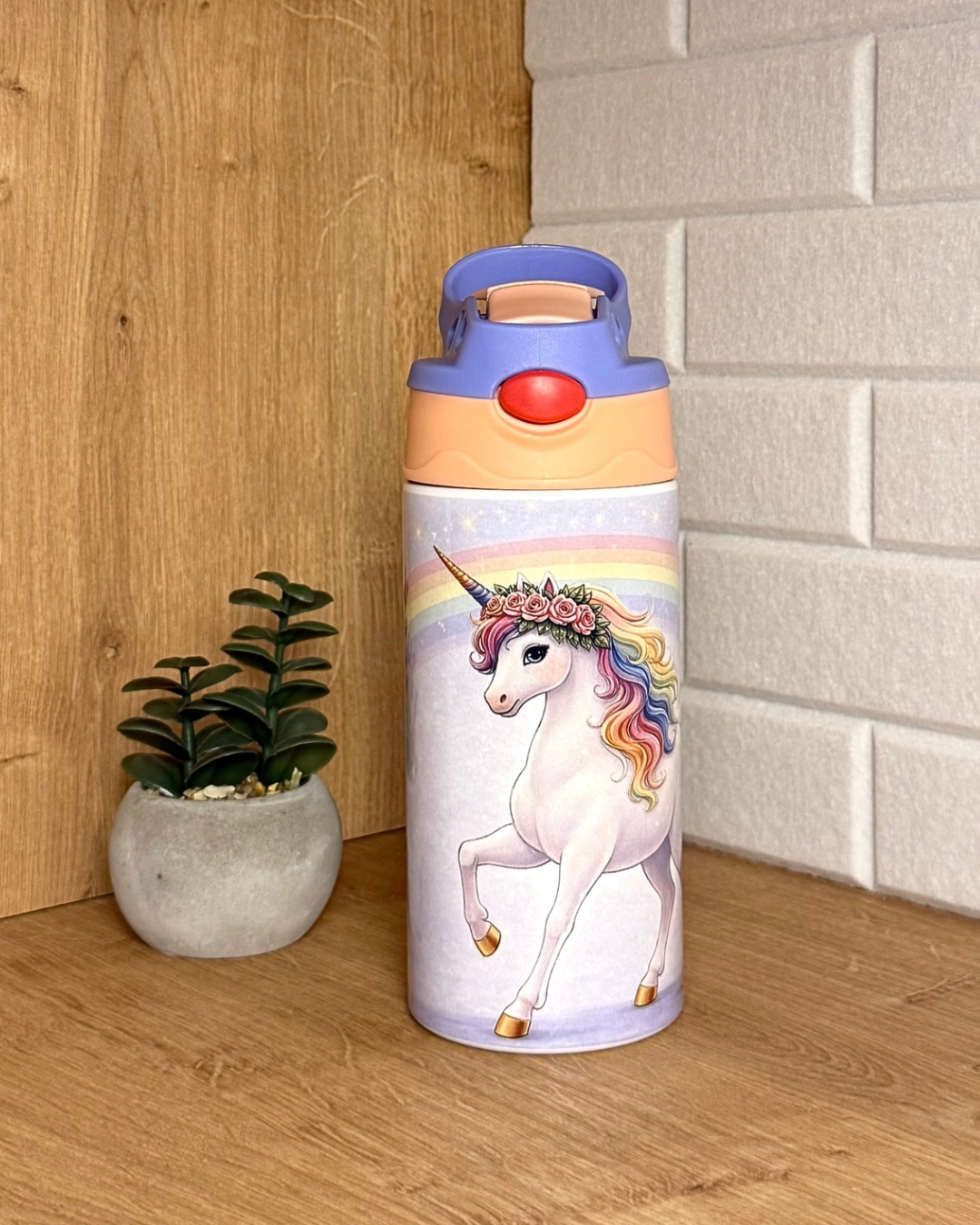 Edelstahl-Kindertrinkflasche "Regenbogeneinhorn" 360 ml