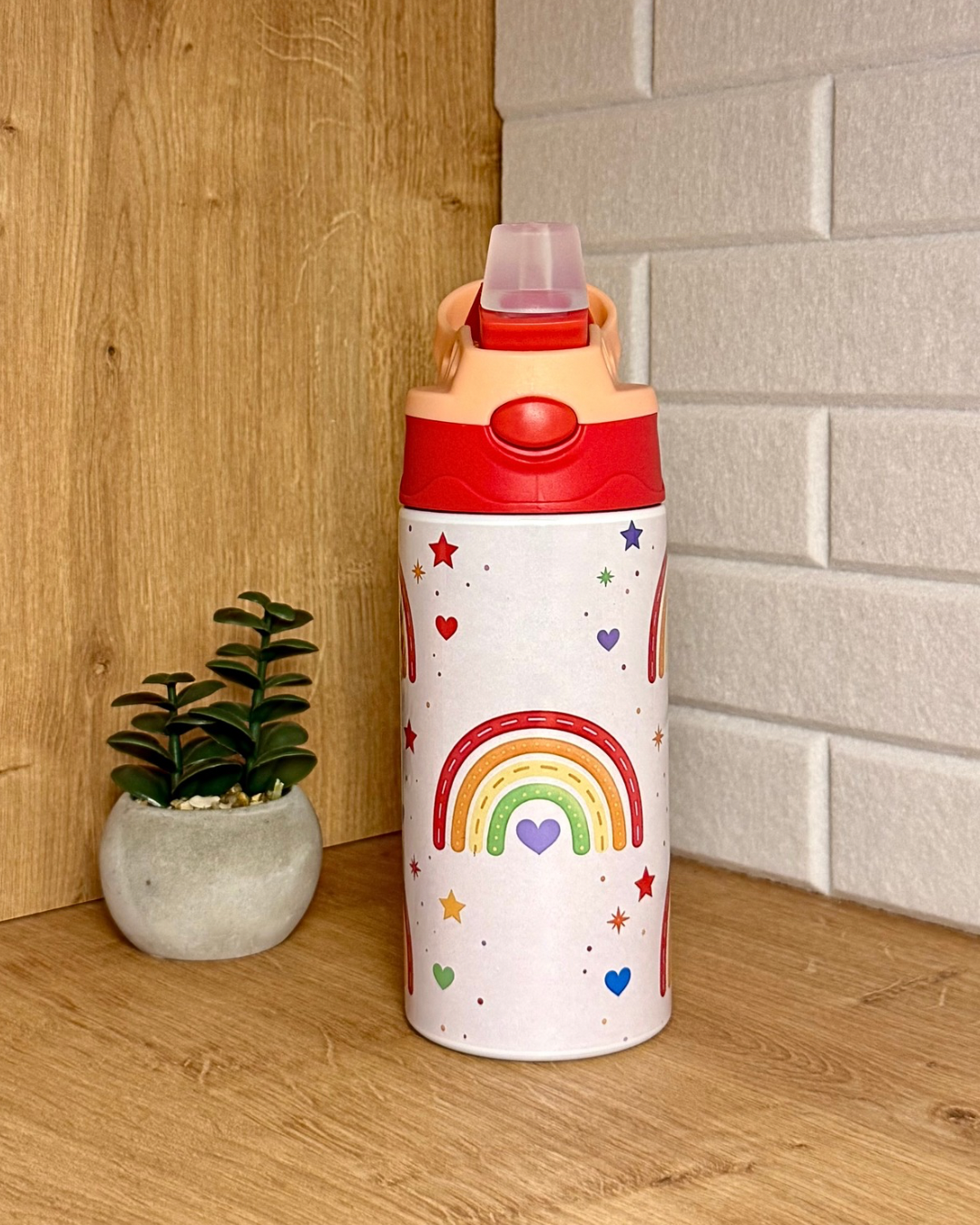 Edelstahl-Kindertrinkflasche "Bunter Regenbogen" 360 ml