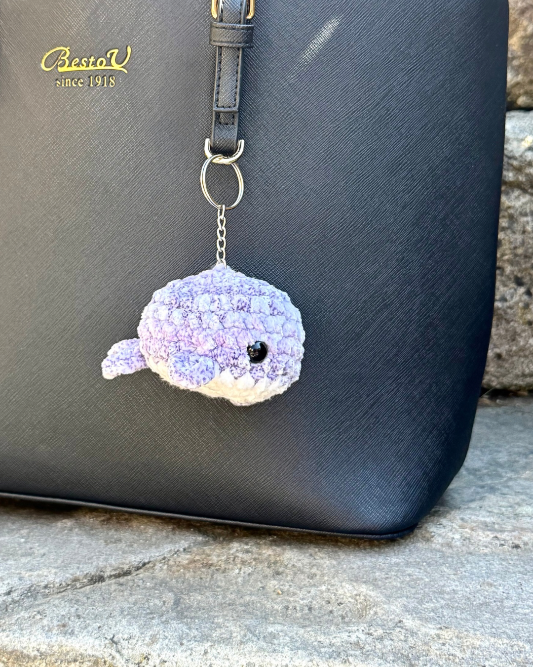 Gehäkelter Schlüsselanhänger: "Wal" 🐳