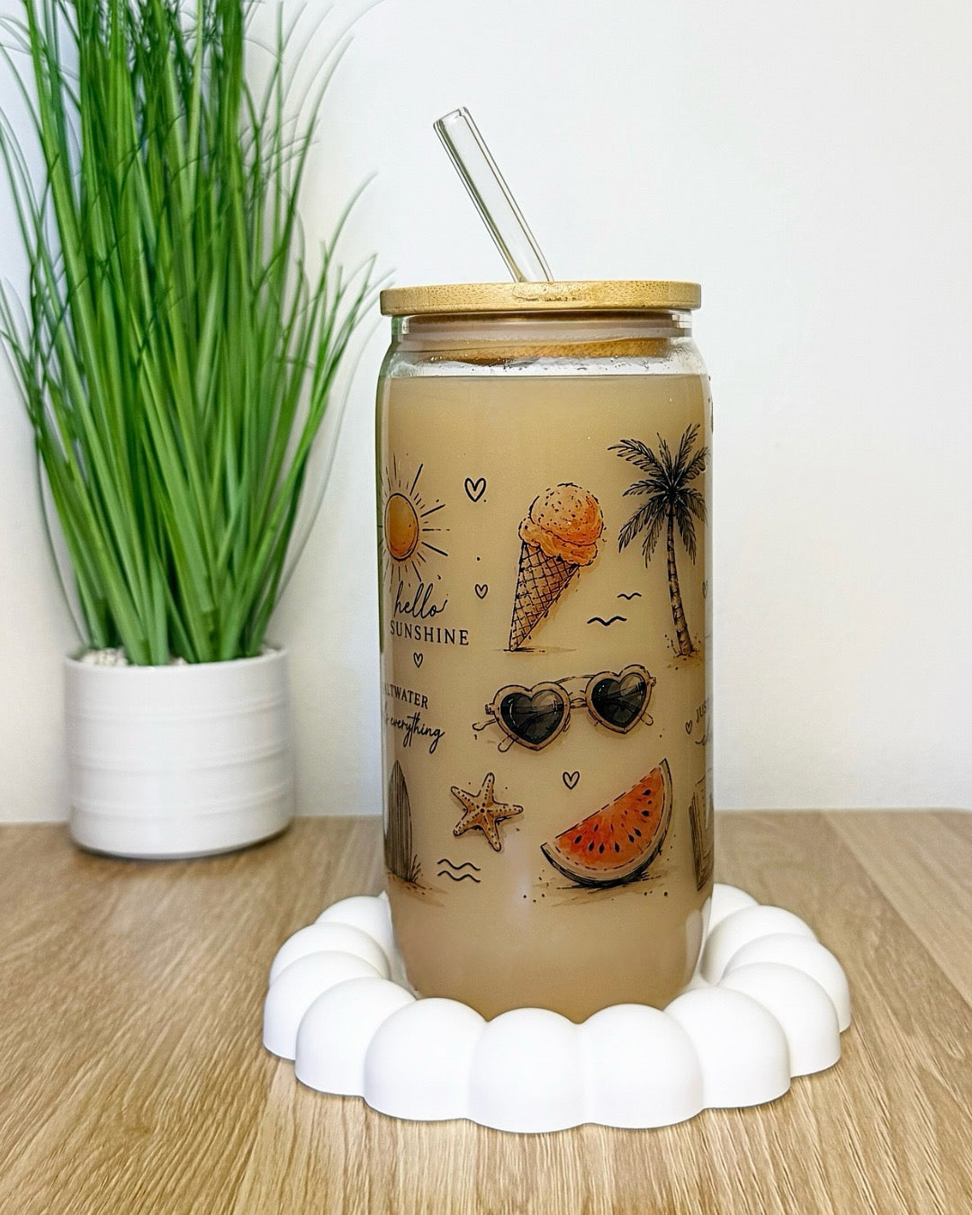 Klares Trinkglas "Summer Feelings" 550ml