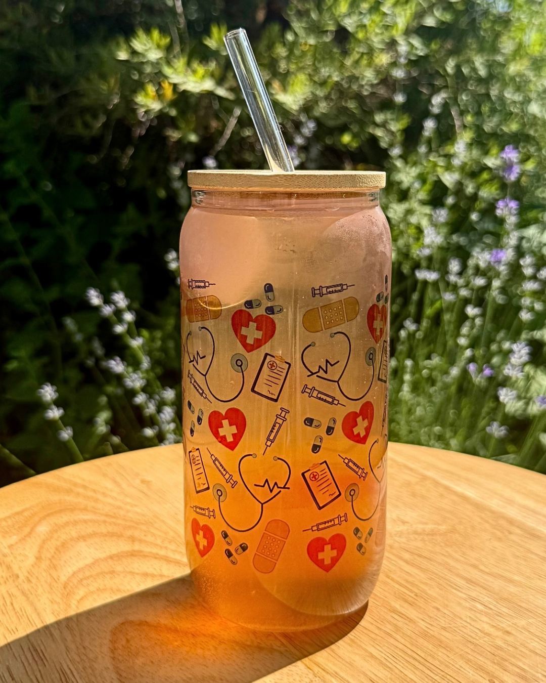 Klares Trinkglas "Erste Hilfe" 550 ml