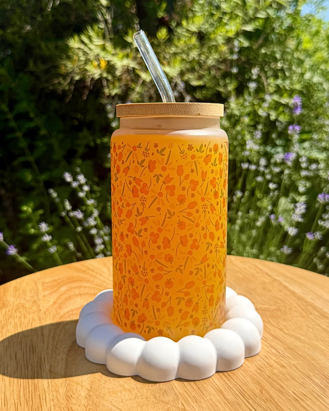 Mattes Trinkglas "Blumenwiese" 550 ml