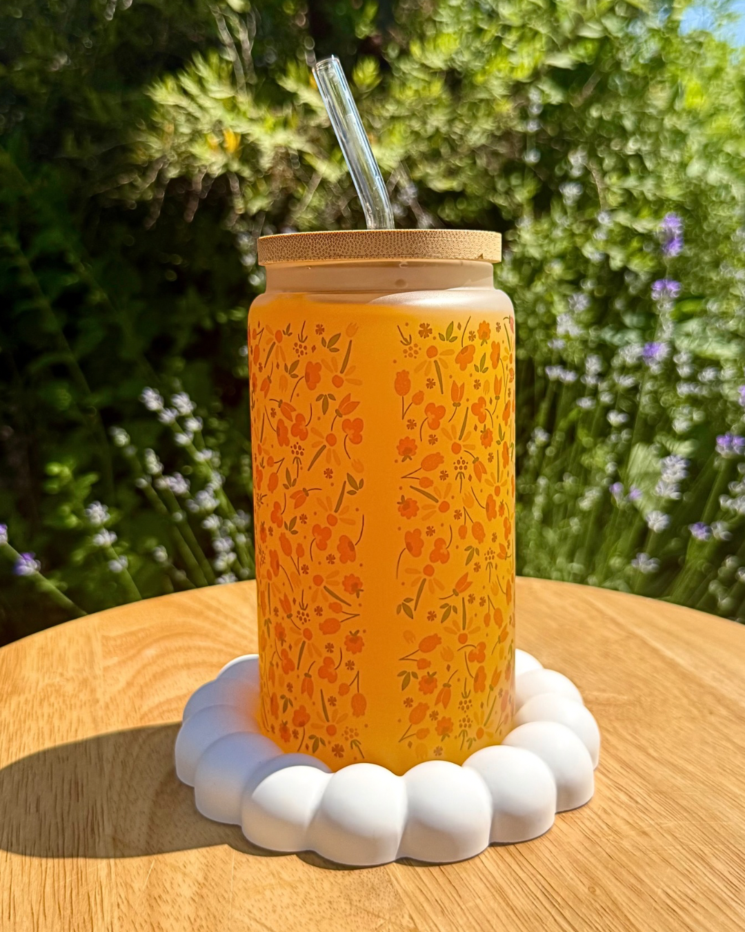 Mattes Trinkglas "Blumenwiese" 550 ml