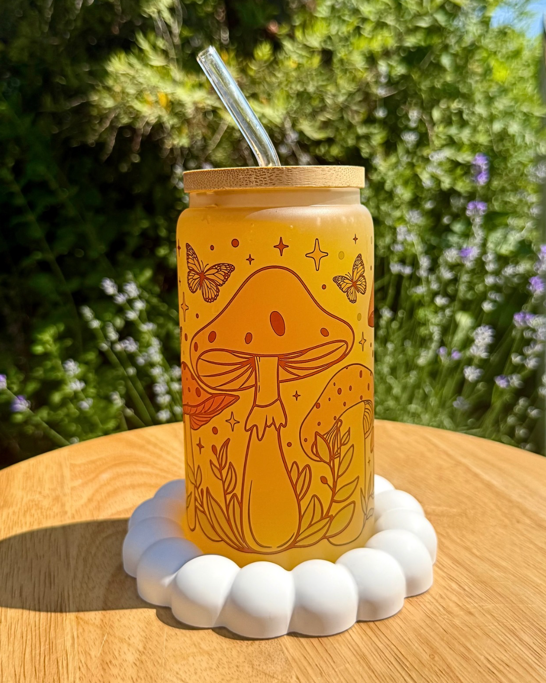 Mattes Trinkglas "Pilzmagie" 550 ml