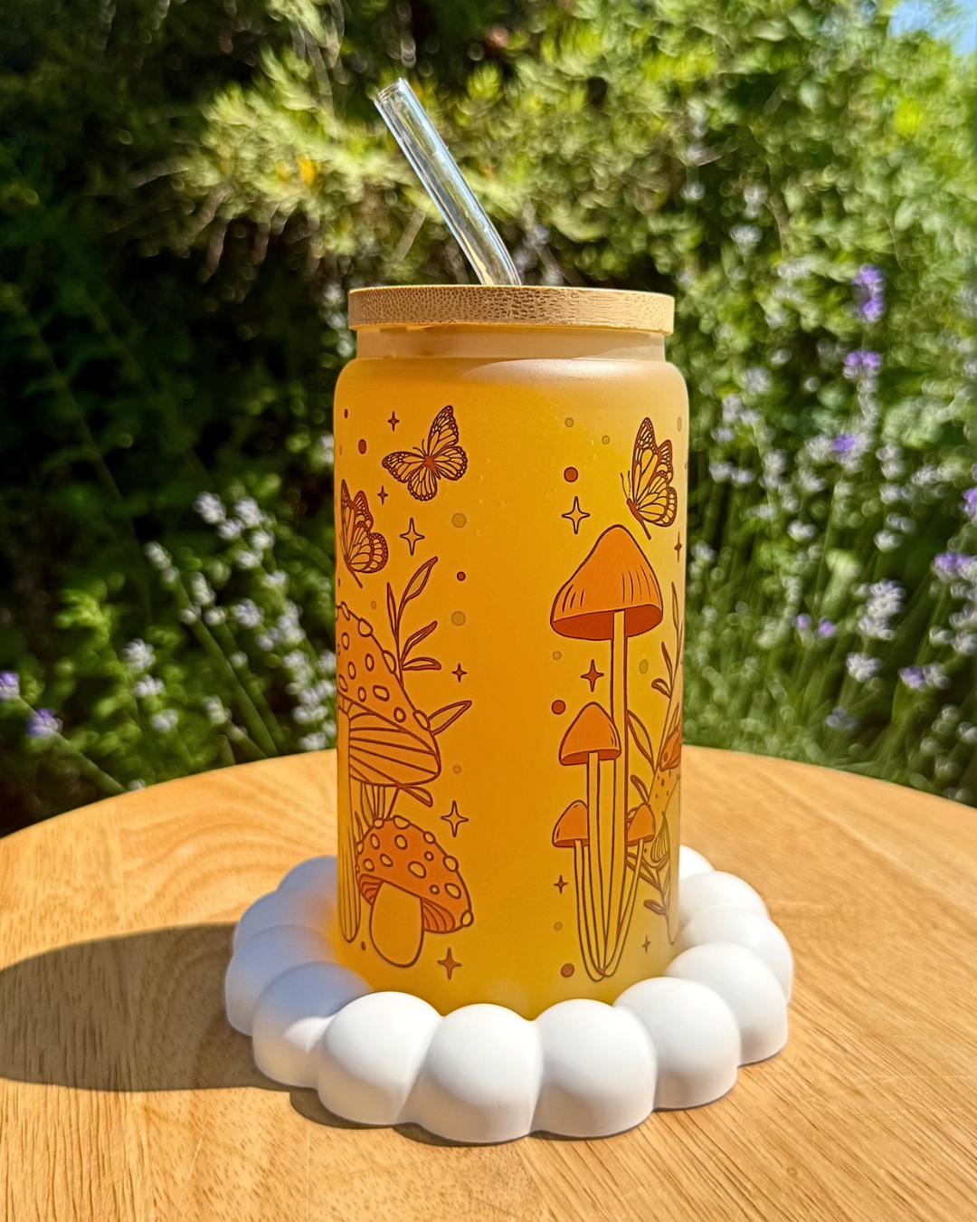 Mattes Trinkglas "Pilzmagie" 550 ml