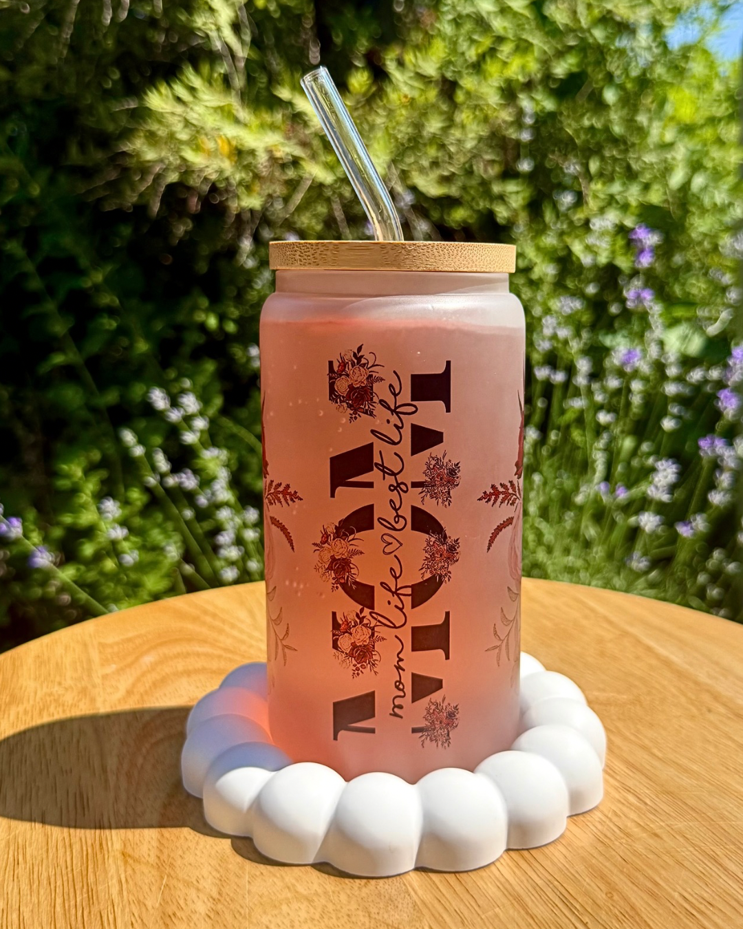Mattes Trinkglas "Mom Rosa" 550 ml