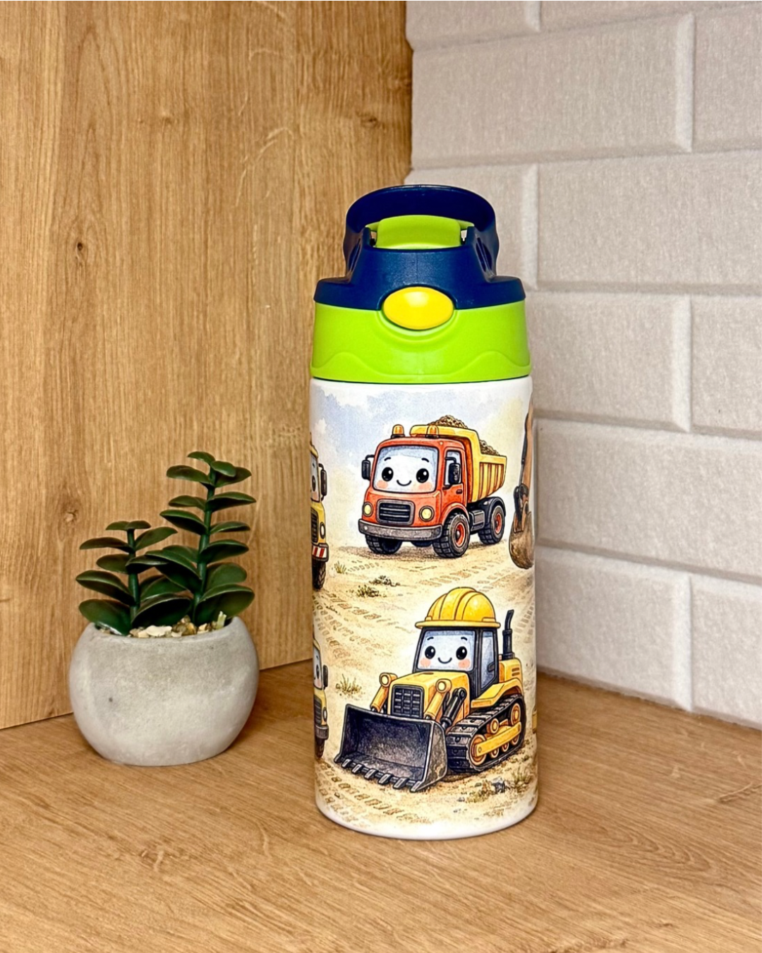 Edelstahl-Kindertrinkflasche "Fahrzeugfreunde" 360 ml