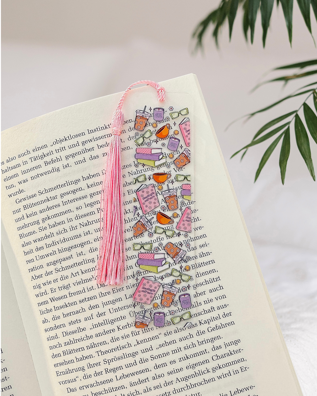 Lesezeichen "Lesezeit" - Handgemachtes Geschenk für Bücherfreunde