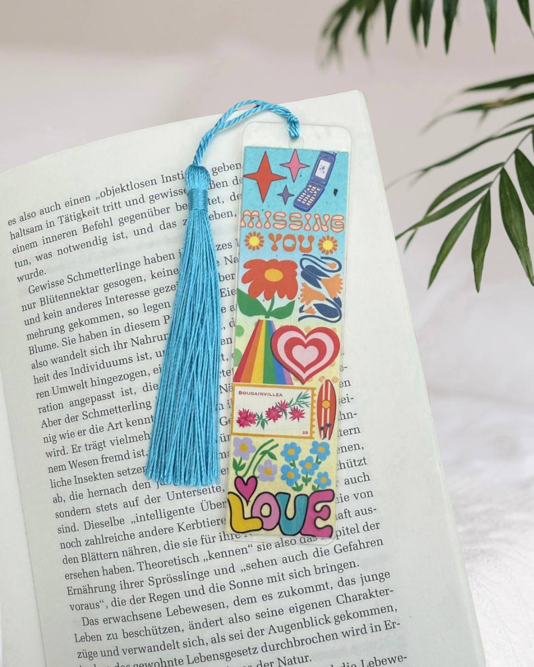 Lesezeichen "Love" - Handgemachtes Geschenk für Bücherfreunde