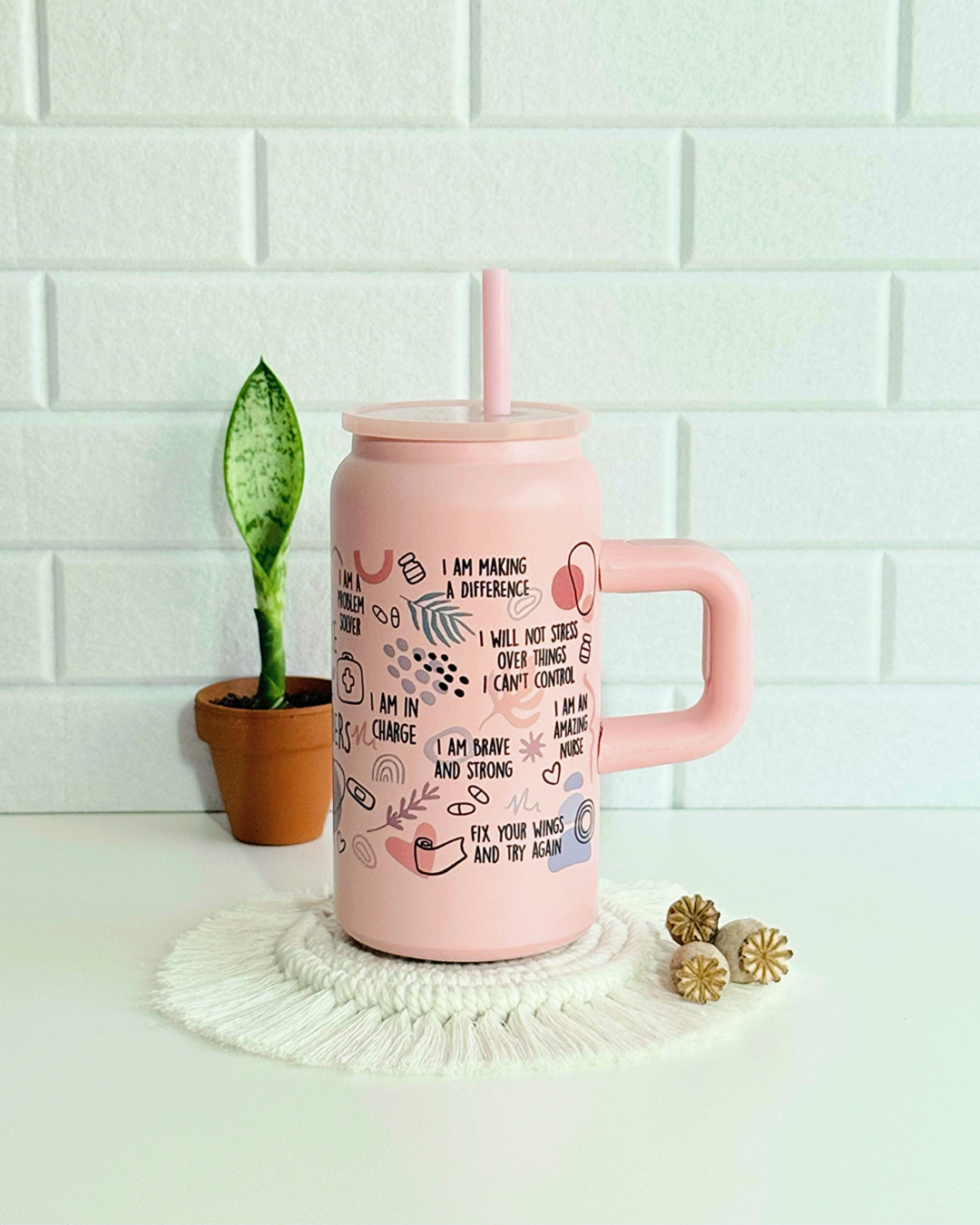 Edelstahl-Trinkbecher "Nurse" mit Henkel 500ml