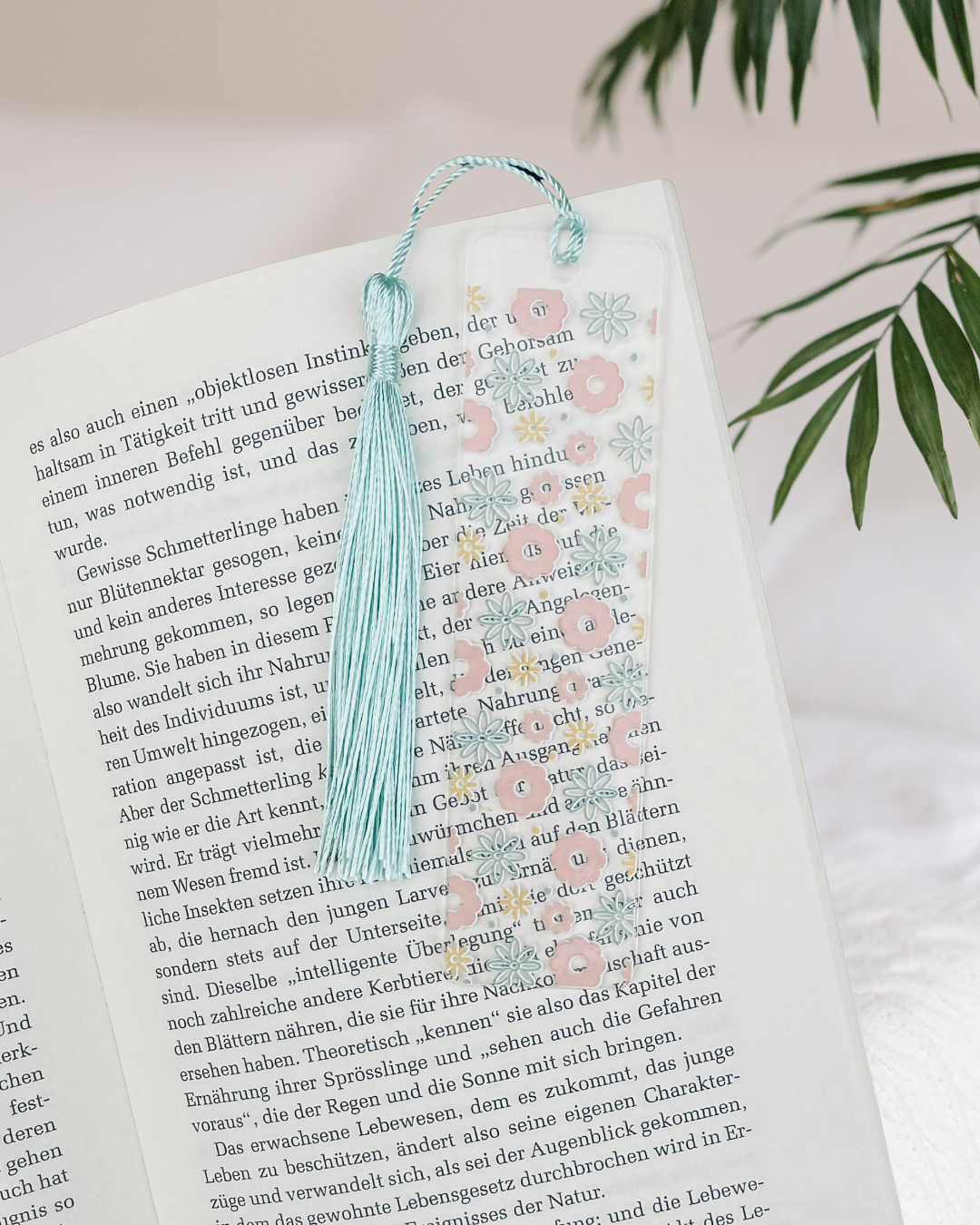 Lesezeichen "Pastellblümchen" - Handgemachtes Geschenk für Bücherfreunde